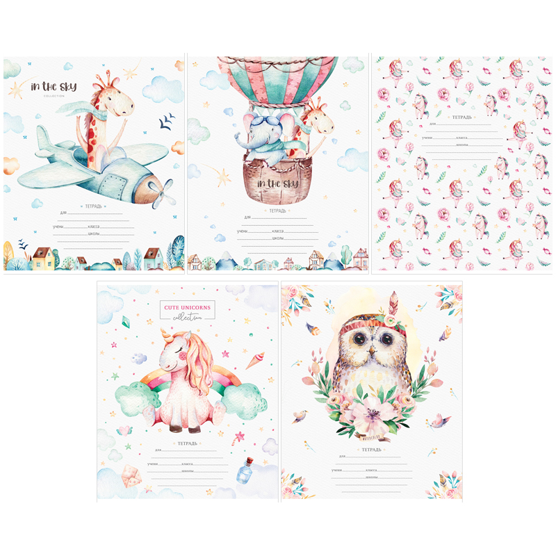 

Тетрадь 12л А5 ArtSpace Рисунки. Watercolor animals клетка, скрепка 20 шт
