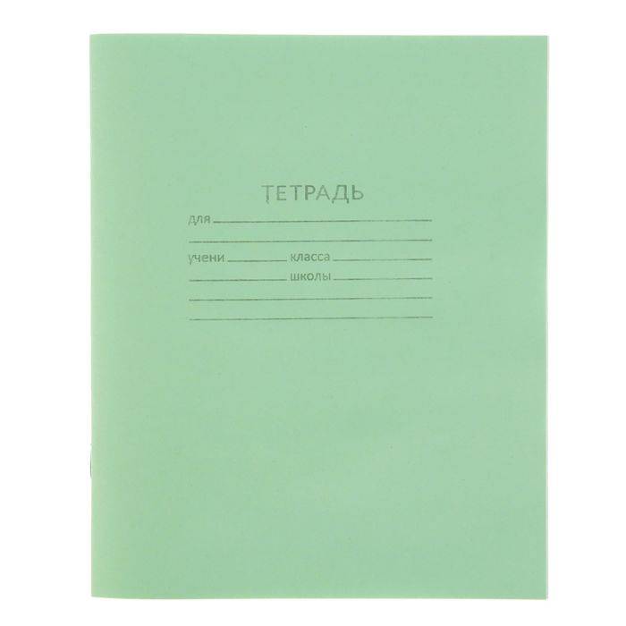 Тетрадь ТехМаркет Зелёная обложка, 12 листов, клетка 200 шт.