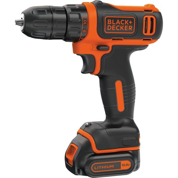 Аккумуляторная дрель-шуруповерт BLACK+DECKER BDCDD12B, 550 об/мин, 12.5/26 Нм