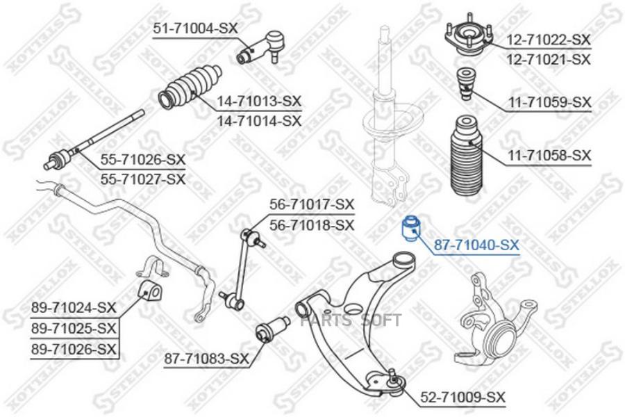 STELLOX Сайлентблок рычага зад. MAZDA 323 BJ 98>