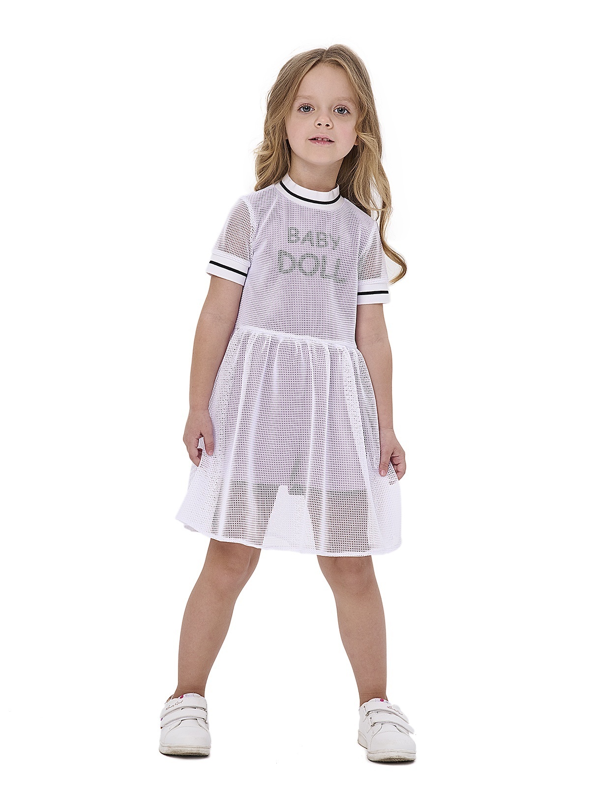 фото Платье детское для девочек карамелли о55564 белое размер 110