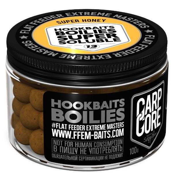 

Бойлы пылящие FFEM Baits Super Soluble Boilies 13 мм Super Honey 100 гр, Разноцветный, пылящие Super Soluble Boilies