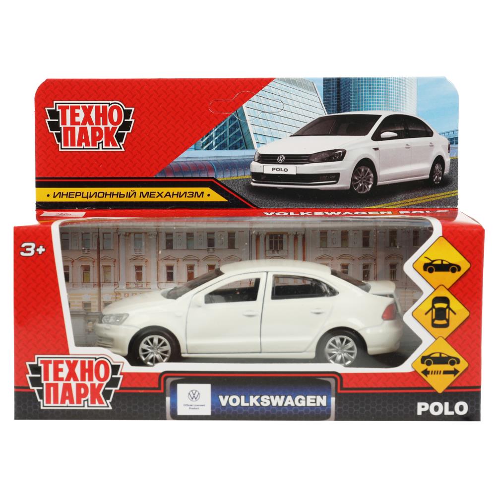 Машина металл Технопарк VOLKSWAGEN POLO длина 12 см, двери, багаж, инерц, белый 329196 машина металл уаз пикап камуфляж с пушкой 12 см двери багаж инерц кор технопар