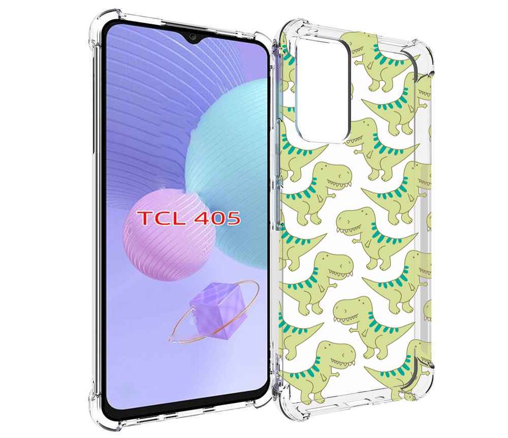 

Чехол MyPads зеленые-динозаврики для TCL 405, Tocco