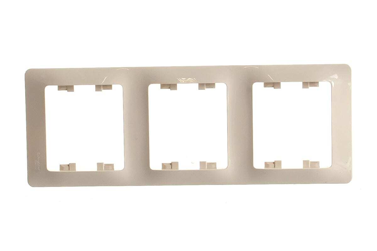 

Рамка SE 3-ная, вертикальная Glossa Бежевая 7 шт, GSL000207.7, Белый