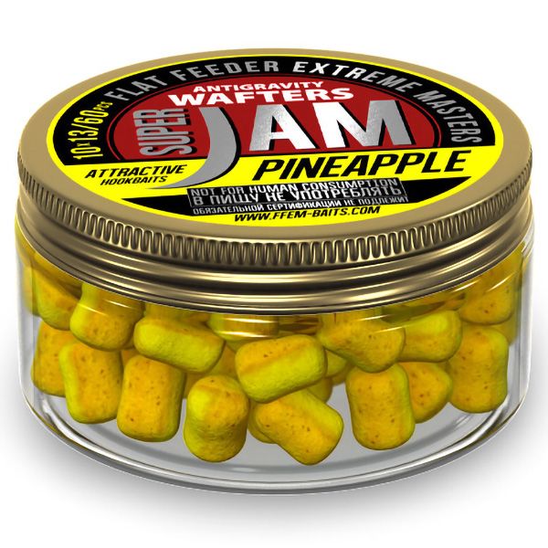 

Бойлы нейтральной плавучести FFEM Baits Jam Wafters 10x13 мм Pineapple 60 шт, Разноцветный, нейтральной плавучести Jam Wafters