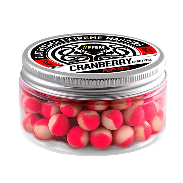 

Бойлы плавающие FFEM Baits Pop Up 12 мм Cranberry n butyric 55 шт, Разноцветный, плавающие Pop Up