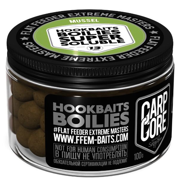 

Бойлы пылящие FFEM Baits Super Soluble Boilies 13 мм Mussel 100 гр, Разноцветный, пылящие Super Soluble Boilies