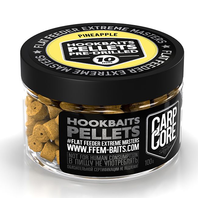 

Пеллетс насадочный FFEM Baits Hookbaits 10 мм Pineapple 100 гр, Разноцветный, насадочный Hookbaits