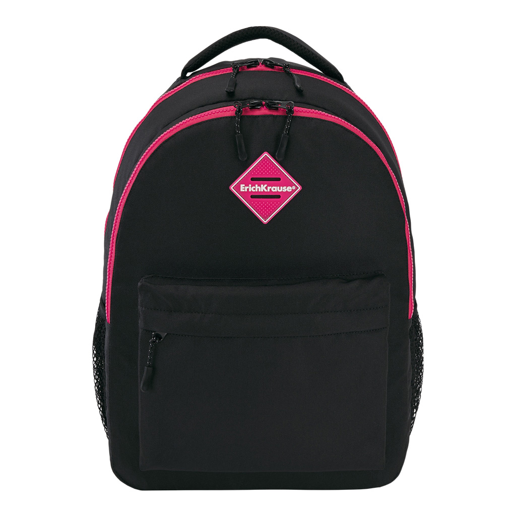 фото Ученический рюкзак erichkrause easyline с двумя отделениями 20l black&pink