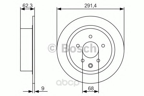 

Тормозной диск Bosch задний 292x9 мм 5 отверстий 0986479r14