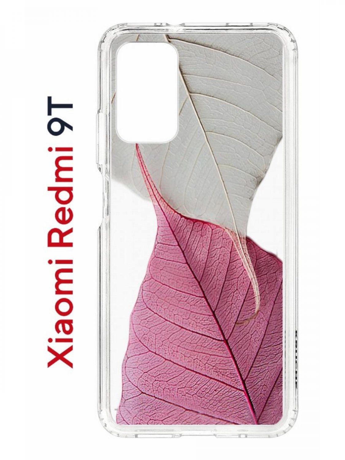 фото Чехол на redmi 9t kruche print pink and white,противоударный бампер,с защитой камеры кruче