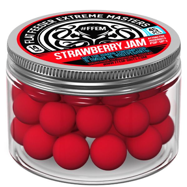 

Бойлы плавающие FFEM Baits Pop Up 14 мм Strawberry Jam 45 шт, Разноцветный, плавающие Pop Up