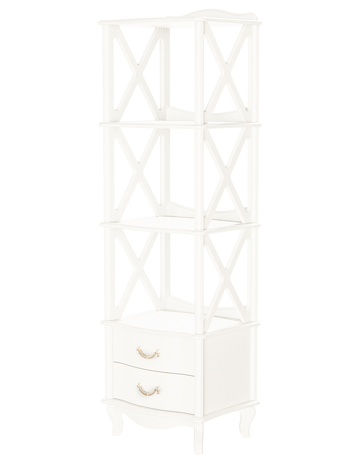 Этажерка Мебелик Джульетта 3 уровня, молочный дуб