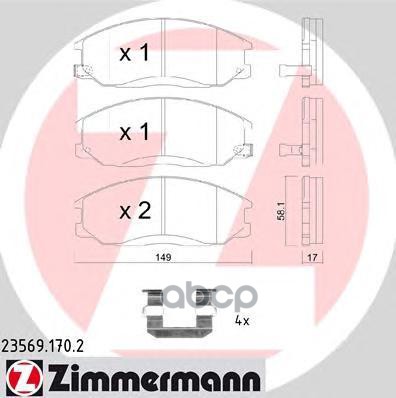 

Тормозные колодки ZIMMERMANN передние дисковые 235691702