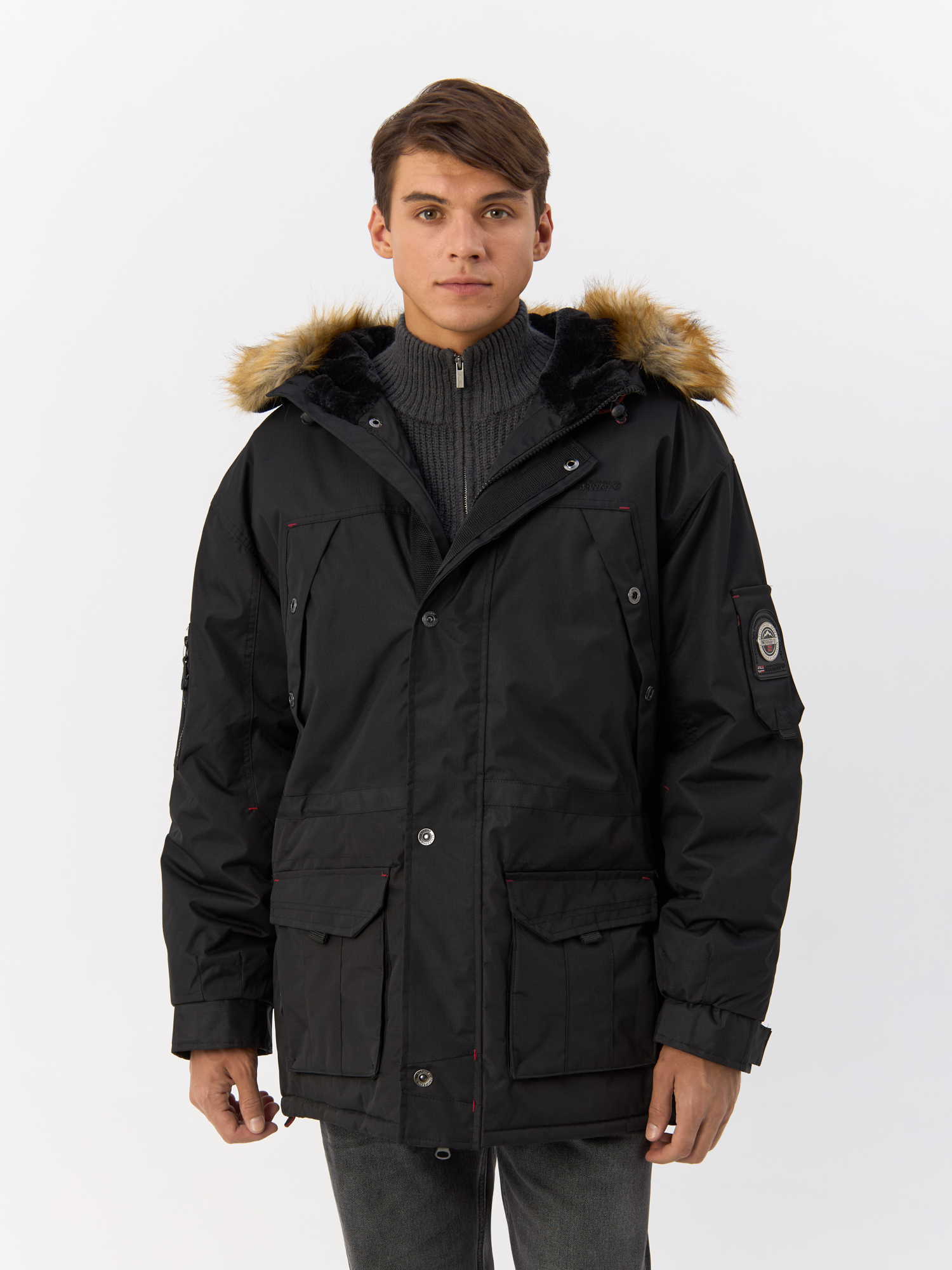 

Парка мужская Geographical Norway WW2460H/GN черная 3XL, Черный, WW2460H/GN