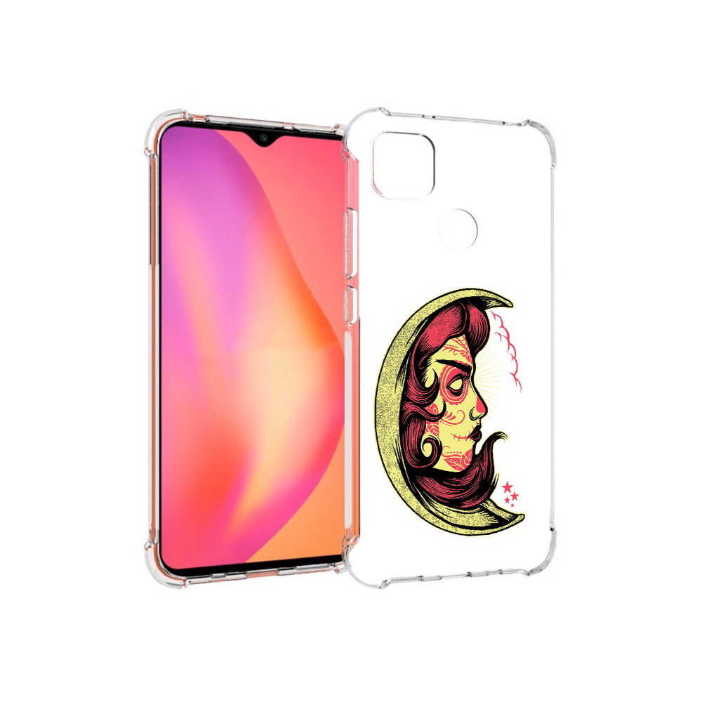 

Чехол MyPads Tocco для Xiaomi Redmi 9C желтый полумесяц с лицом девушки (PT152115.265.346), Прозрачный, Tocco