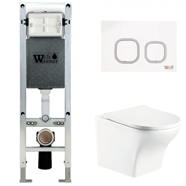 

Унитаз с инсталляцией WeltWasser AMBERG 350 ST + ODENBACH 004 GL-WT + AMBERG RD-WT, AMBERG 350 ST + ODENBACH 004 GL-WT + AMBERG RD-WT