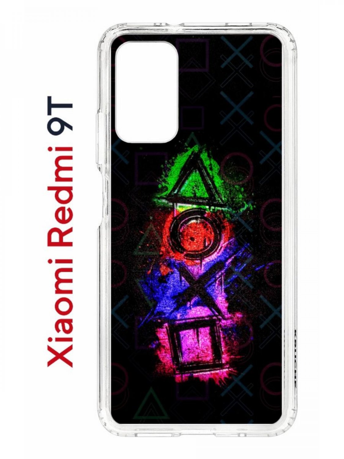 

Чехол на Redmi 9T с принтом Kruche Print Гейминг,противоударный бампер,с защитой камеры, Прозрачный;черный;красный;зеленый, Ксиоми редми 9т