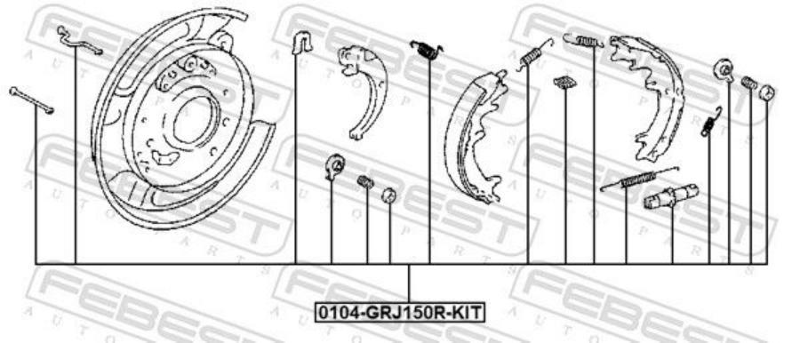 

Тормозные колодки FEBEST барабанные 0104GRJ150RKIT
