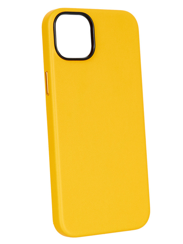 

Чехол кожаный Leather Co для iPhone 14-Жёлтый, Желтый, Apple iPhone 14