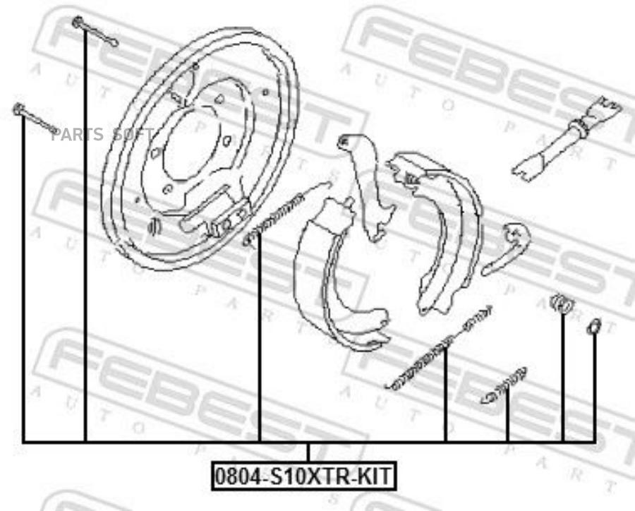 

Тормозные колодки FEBEST барабанные 0804S10XTRKIT