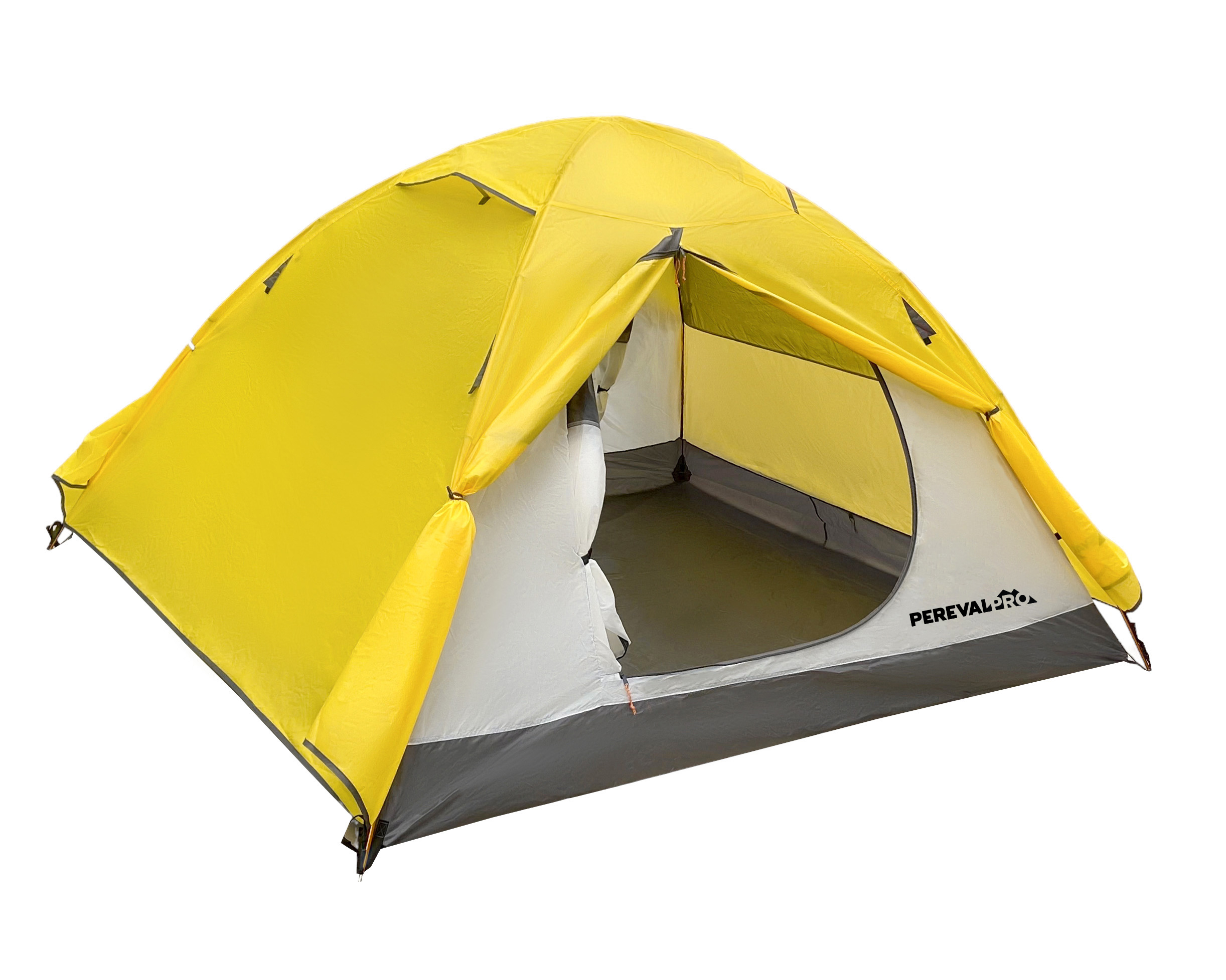 Палатка PerevalPro, Mount Dome 2, желтая, двухслойная