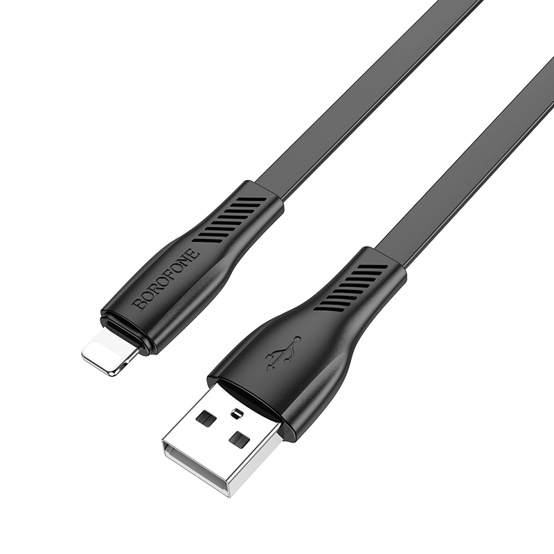 

Дата-кабель Borofone BX85 USB 2.4A для Lightning 8-pin ПВХ 1м Black, BX85i