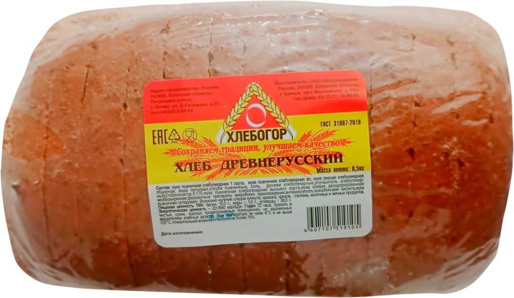 

Хлеб Хлебогор Древнерусский 500 г, Древнерусский