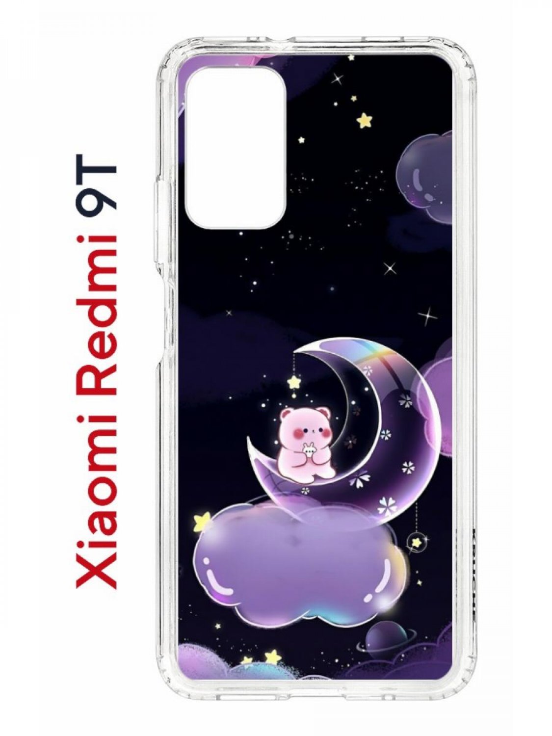 фото Чехол на redmi 9t kruche print сон медвежонка,противоударный бампер,с защитой камеры кruче