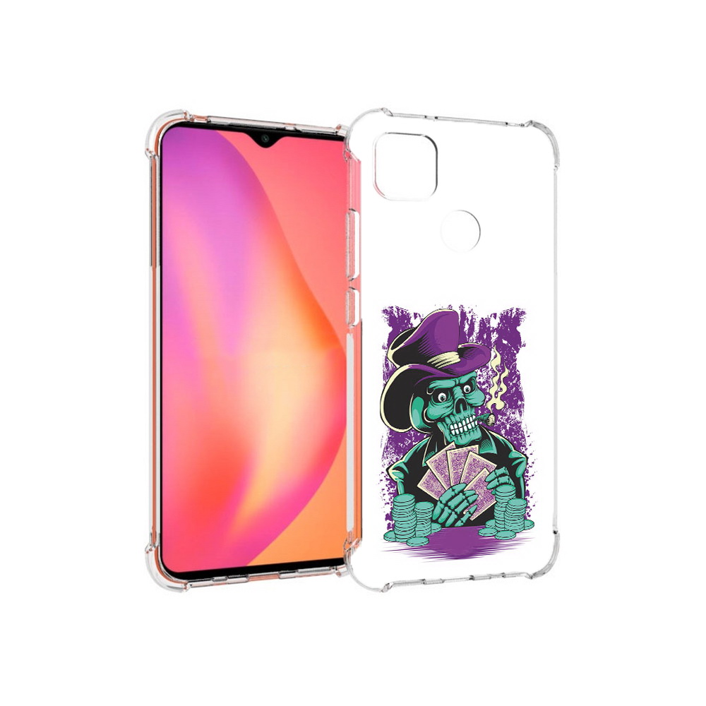 

Чехол MyPads Tocco для Xiaomi Redmi 9C зеленый череп с картами (PT152115.265.361), Прозрачный, Tocco