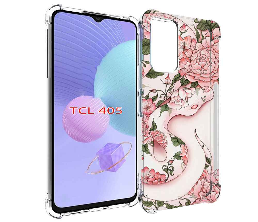 

Чехол MyPads змея-в-розовых-цветах женский для TCL 405, Tocco