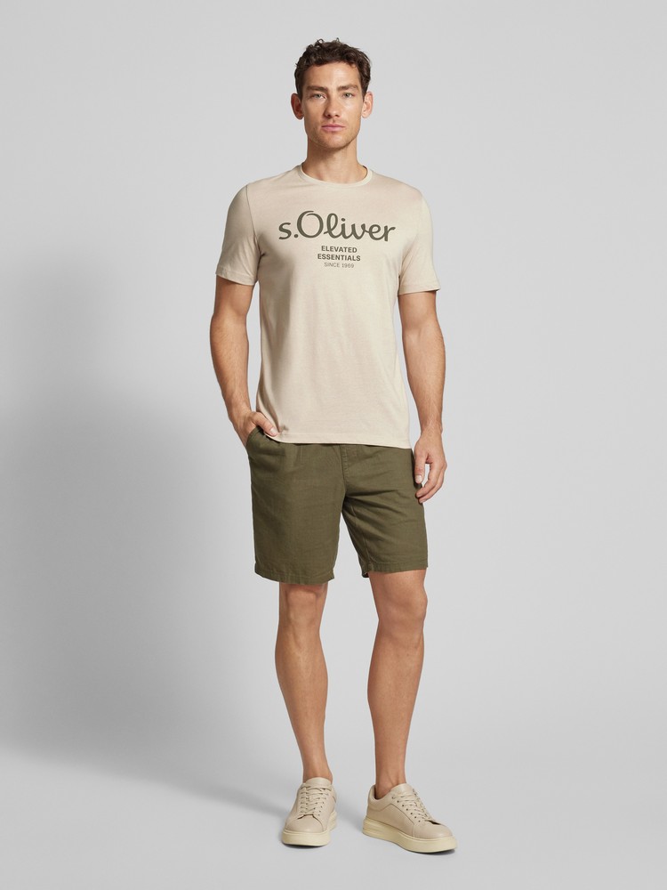 

Футболка мужская s.Oliver 2146609 бежевая XL, Бежевый, 2146609