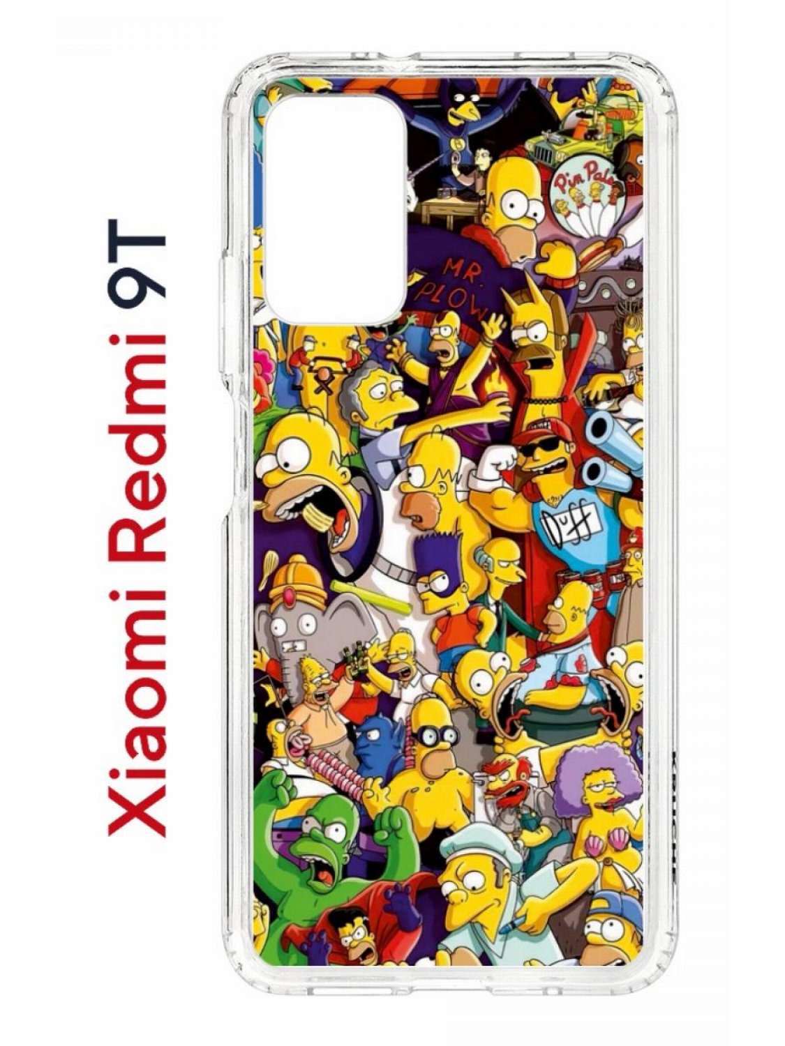 Чехол на Redmi 9T с принтом Kruche Print Симпсоны,противоударный бампер,с защитой камеры