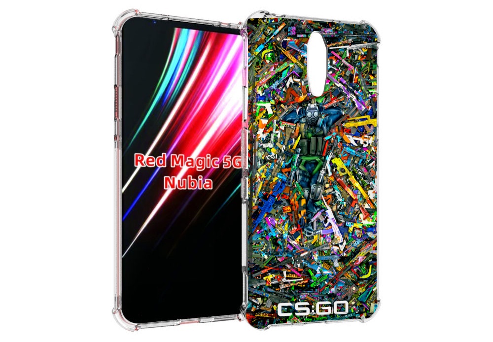 

Чехол MyPads CS GO guns skins мужской для ZTE Nubia Red Magic 1 5G, Прозрачный, Tocco