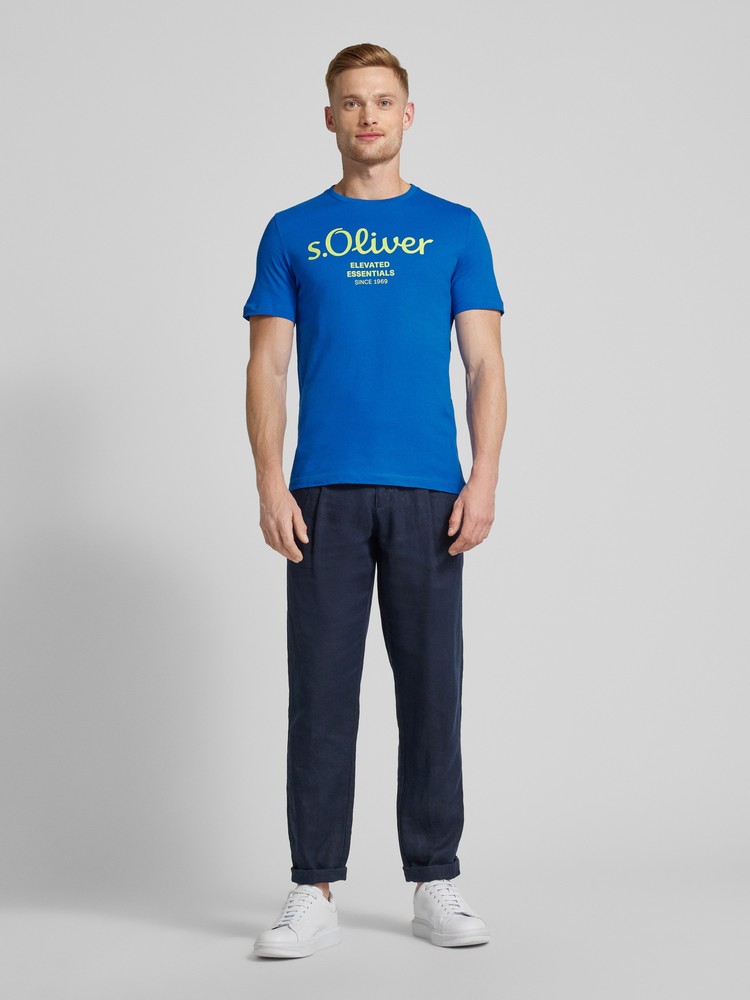 

Футболка мужская s.Oliver 2146609 синяя XL, Синий, 2146609