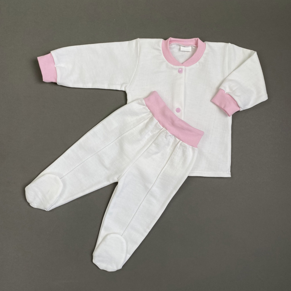 Комплект одежды детский Clariss Базовая коллекция, белый; розовый, 62