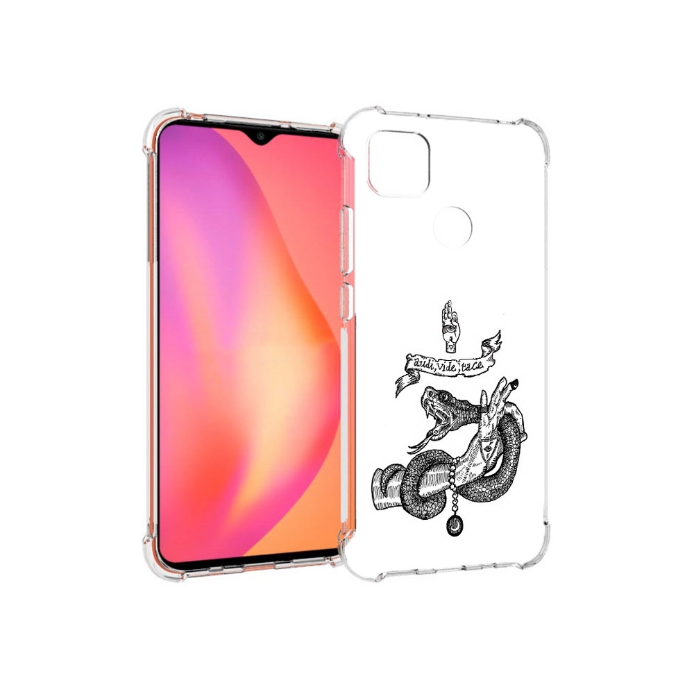 

Чехол MyPads Tocco для Xiaomi Redmi 9C змея на руке рисунок (PT152115.265.366), Прозрачный, Tocco