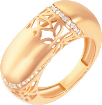 Кольцо из красного золота с бриллиантом р. 17,5 JV N4940_PINKDW_KO_PINK