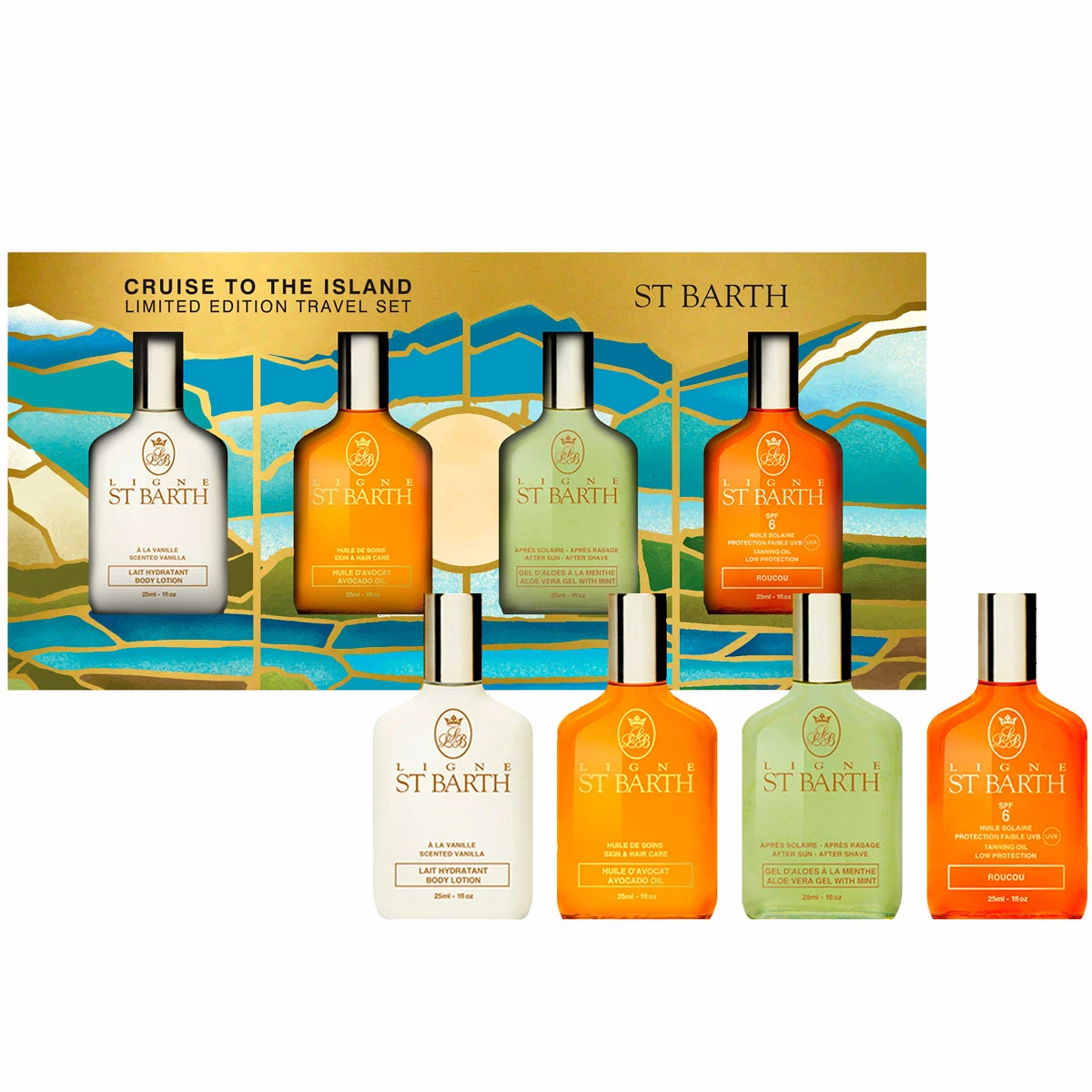 

Подарочный набор Ligne St Barth Cruise to the Island миниатюры косметики для тела