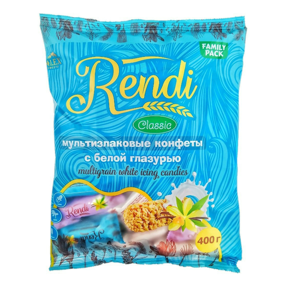 

Конфеты мультизлаковые Rendi Classic с белой глазурью 1 кг