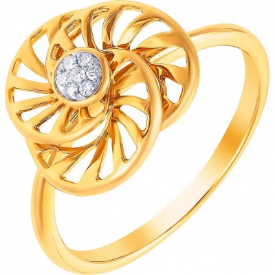 Кольцо из желтого золота р. 18 JV R49206A0S14Y002_KO_YG, бриллиант