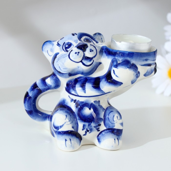 

Подсвечник "Кот" гжель
