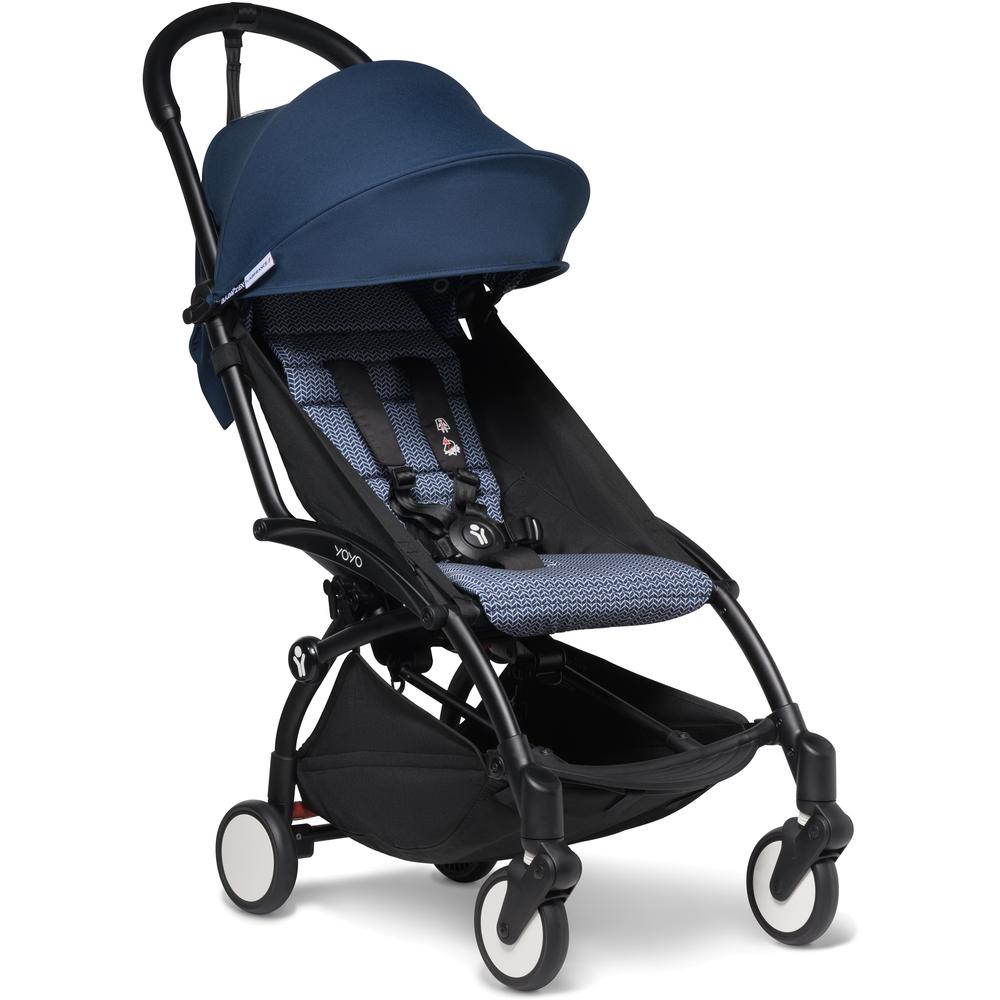 Прогулочная коляска Babyzen Yoyo 2 Black/Air France Blue самокат malamut blue 230 матовый двухколёсный взрослый складной сине зеленый 2018