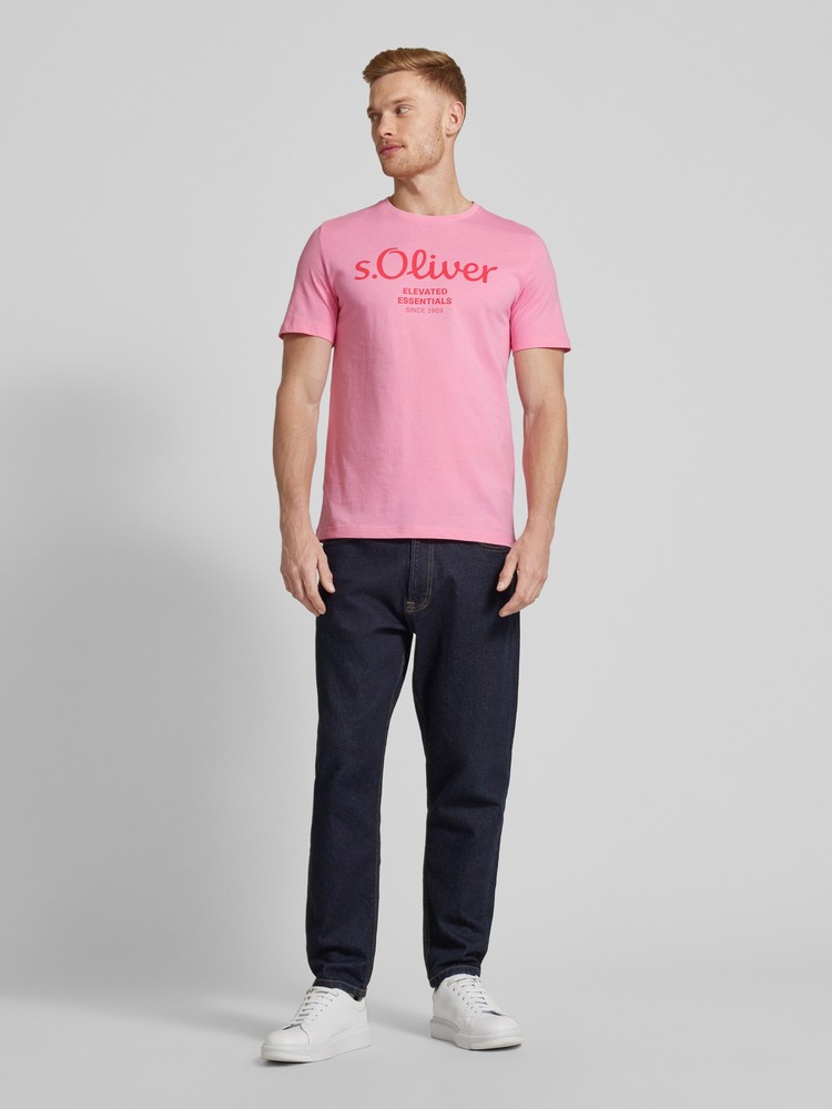 

Футболка мужская s.Oliver 2146609 розовая XXXL, Розовый, 2146609