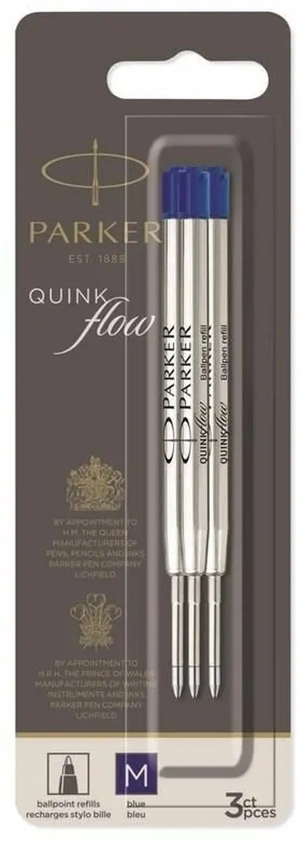 

Стержень шариковый объемный Parker "QuinkFlow Ball Point" синий, толщина линии 1,0 мм, ...