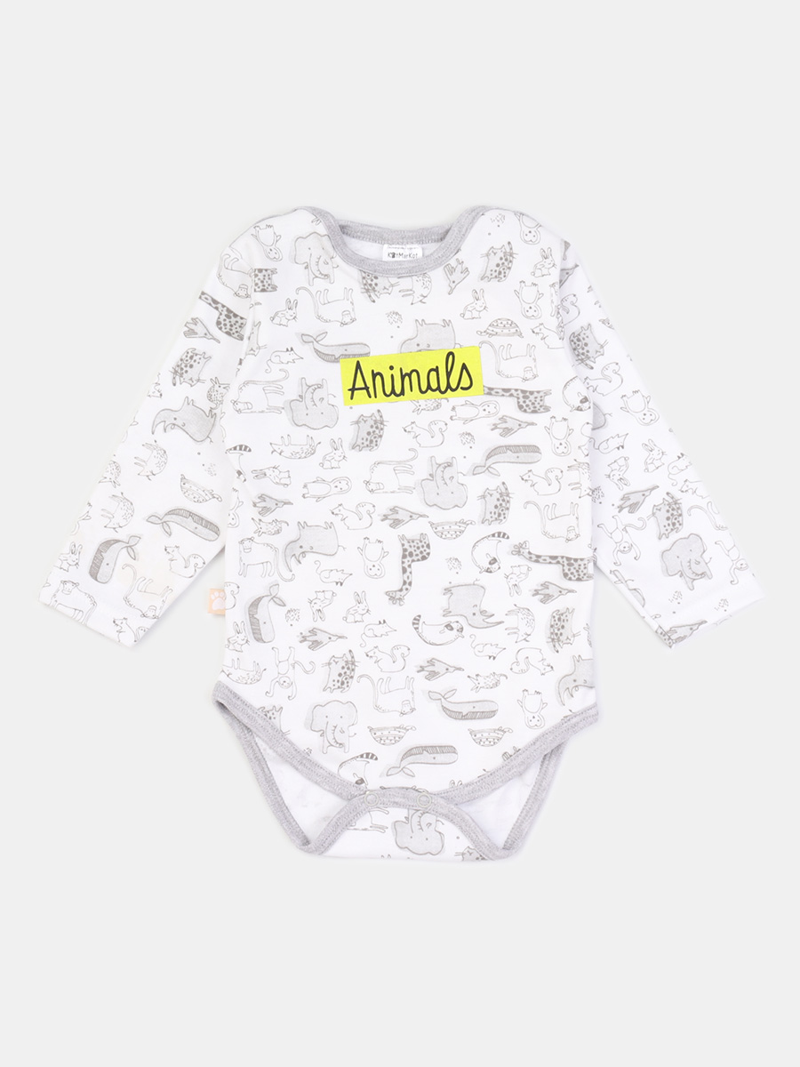 

Боди Animals Котмаркот 9190827 для мальчиков белый р.74, 9190827