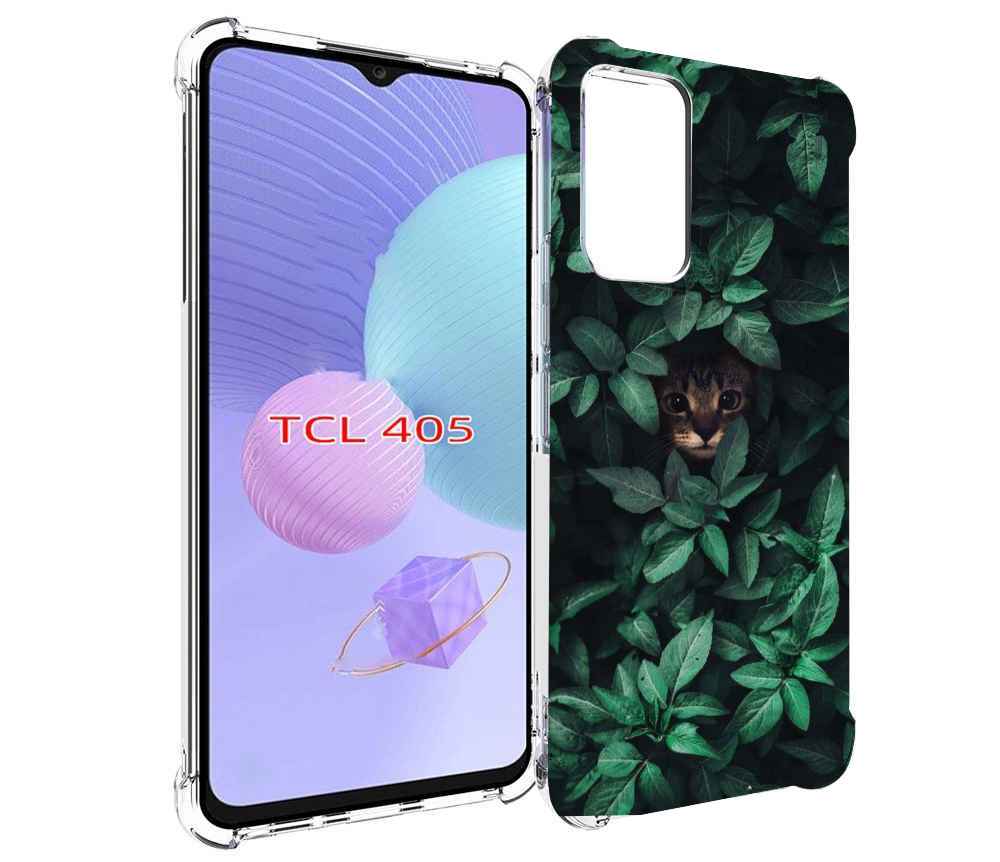 

Чехол MyPads котенок в листьях для TCL 405, Tocco