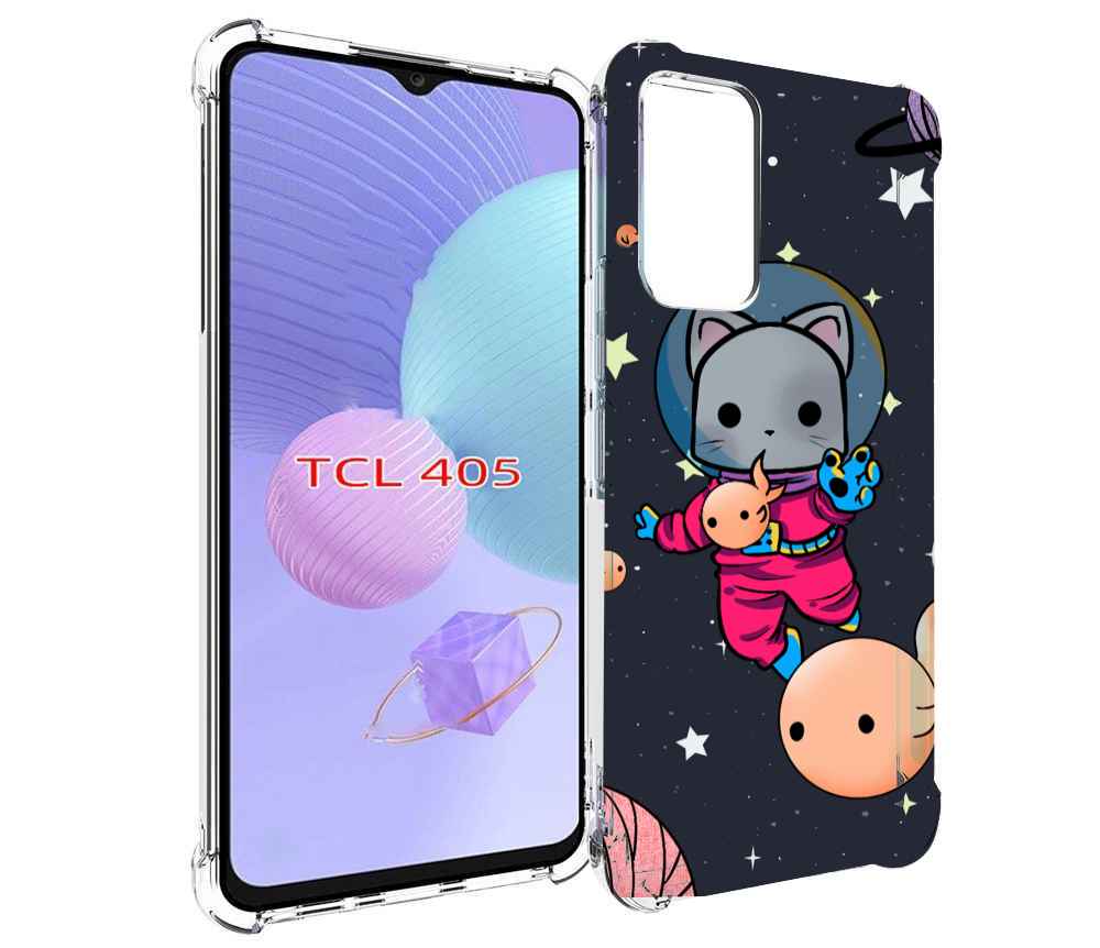 

Чехол MyPads котик-с-рыбкой-в-космосе для TCL 405, Tocco
