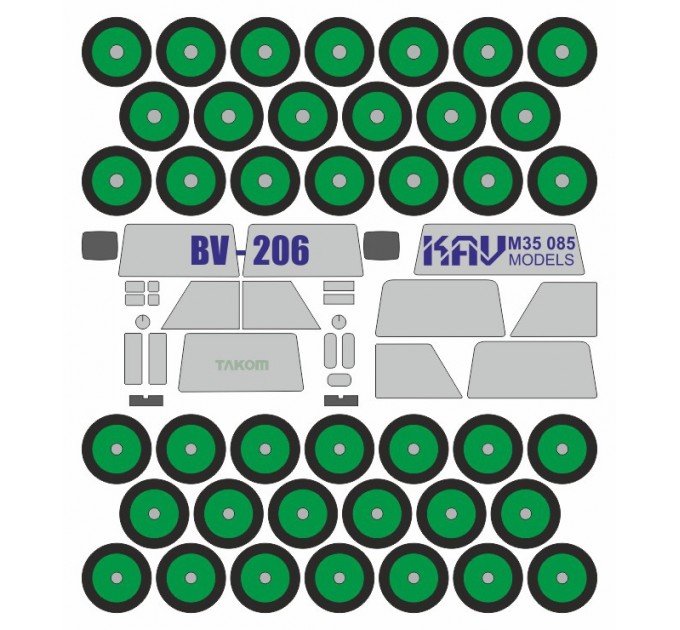 Окрасочная маска KAV Models 1/35 для модели Bandvagn BV 206S производства Takom M35 085